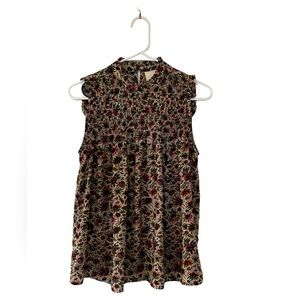 Maeve All Over Floral Print Sleeveless Top Womens Size small Anthropologie Top